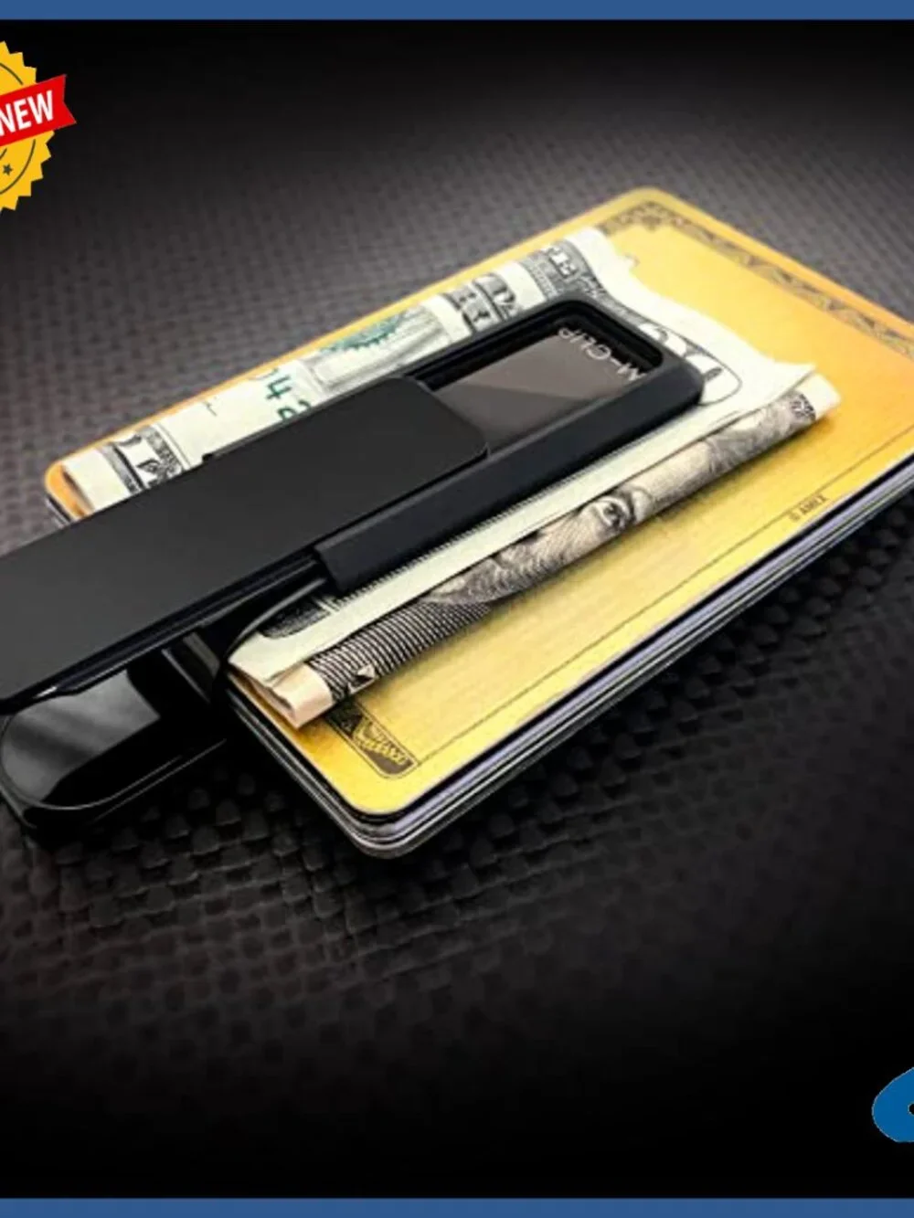 Slim Aluminum Money Clip with Credit Card Holder - Minimalist Wallet Alternative